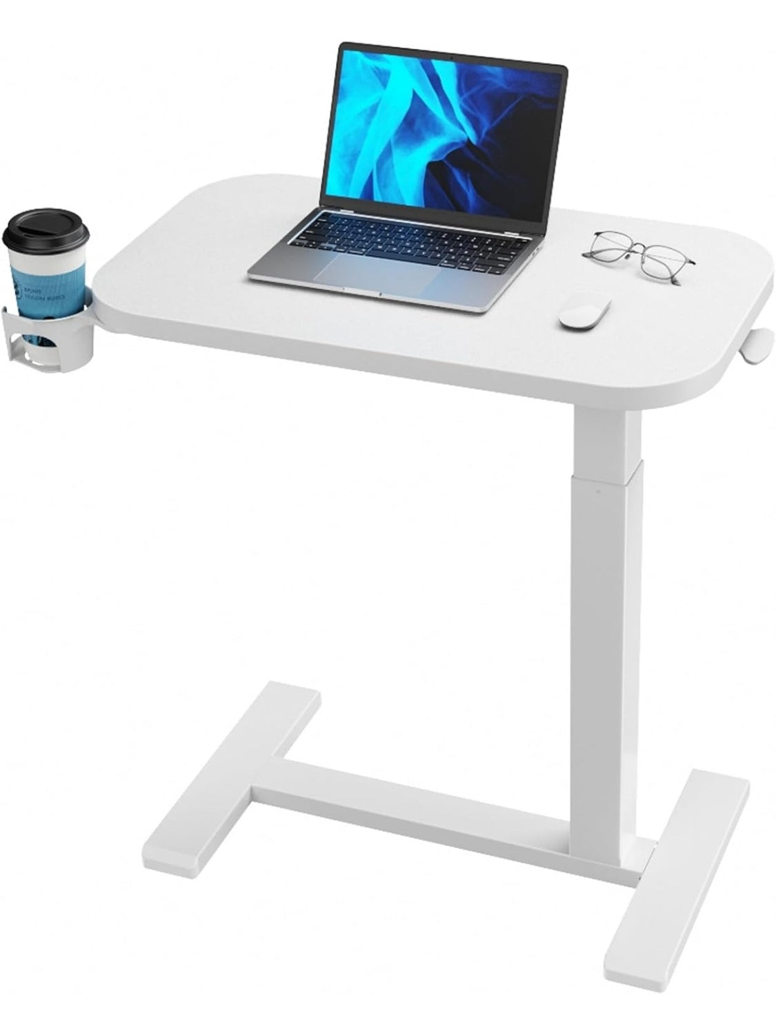 Mesa Auxiliar Movil con Altura Regulable Soporte para Portatil y Diseno Ergonomico con Ruedas