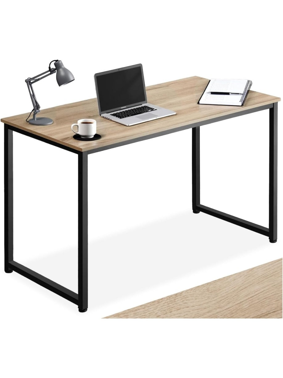 Mesa de Ordenador de Diseno Industrial con Estructura Resistente de Madera para Oficina y Estudio Roble Sonoma