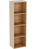 Libreria Modular de Cuatro Niveles con Cubos de Almacenamiento en Acabado Roble