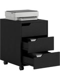 Archivador movil negro con tres cajones y diseno funcional para oficina o zona de estudio