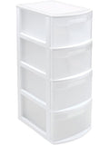 Cajonera Blanca de 4 Cajones para Almacenamiento Vertical y Organizacion de Oficina