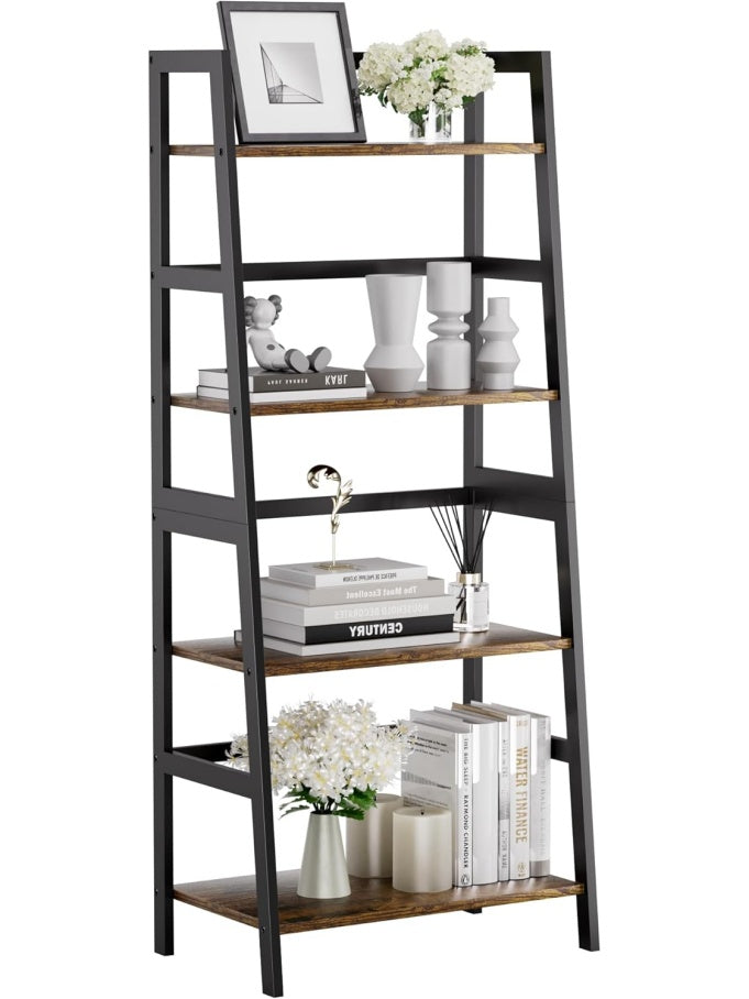 Estanteria Escalera Independiente con Cuatro Niveles para Bano, Cocina, Salon u Oficina