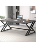 Escritorio Gaming Industrial de Madera y Metal con Amplia Superficie para PC Gris Oscuro
