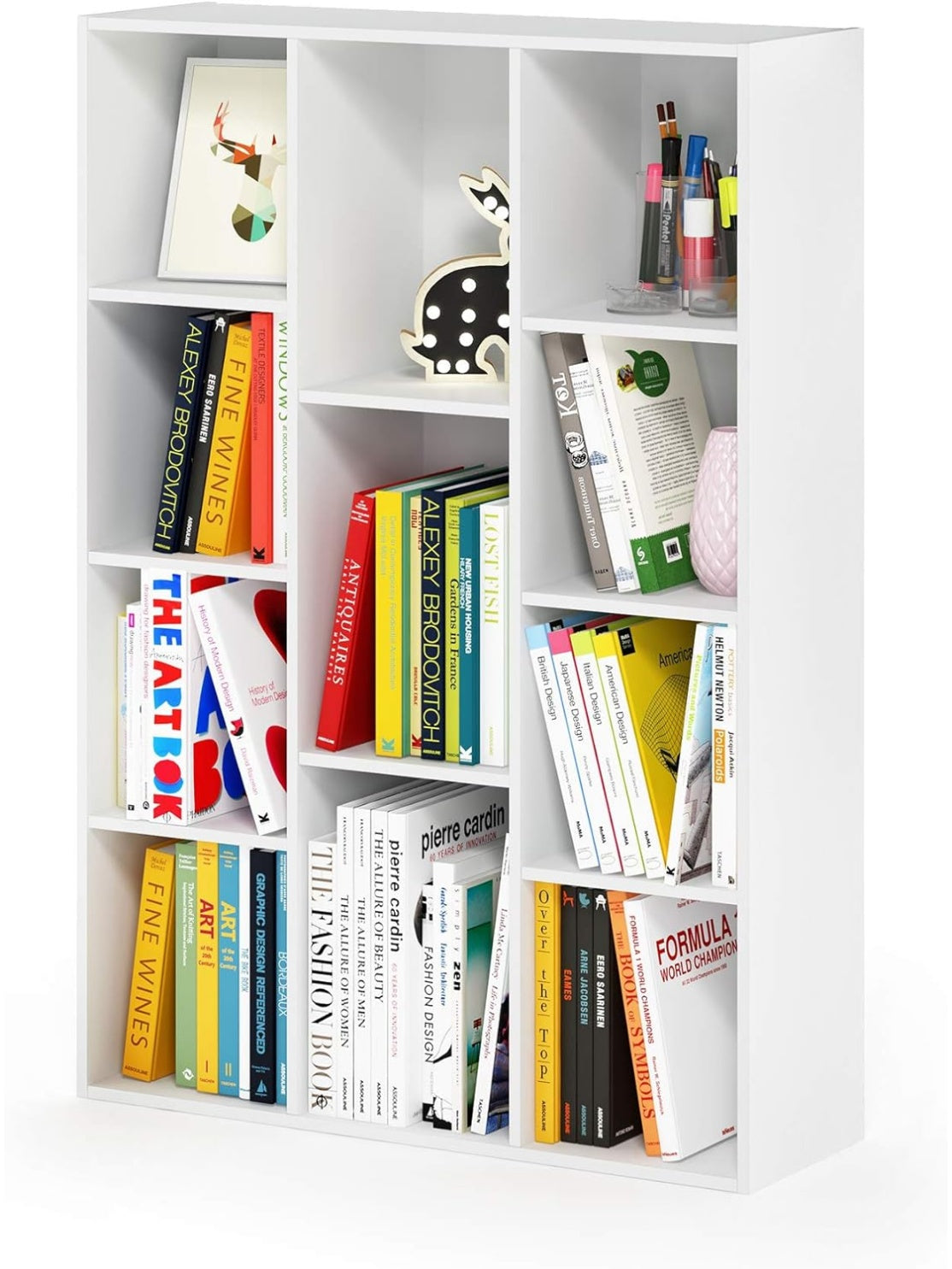 Libreria Abierta con Once Cubos para Libros, Decoracion y Organizacion del Espacio
